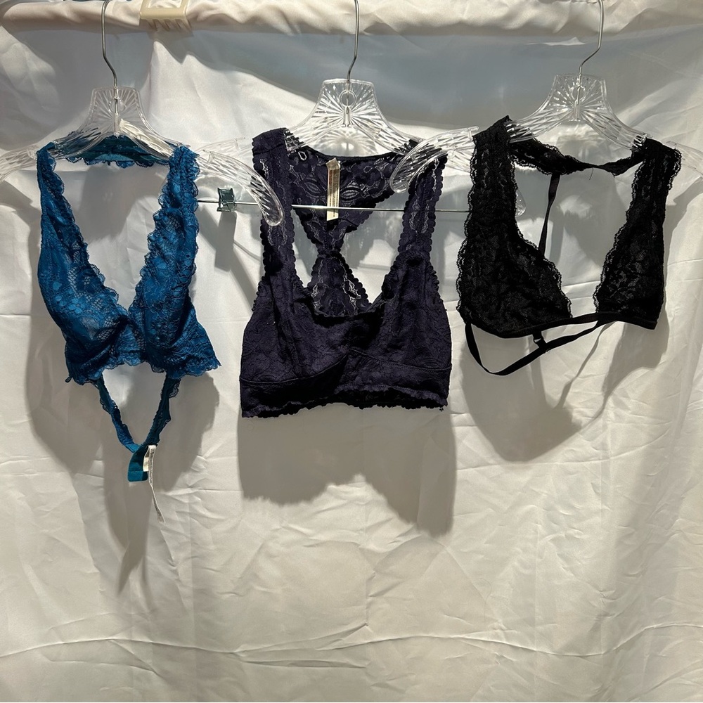 Lot of 3 Lace Free People Bralettes